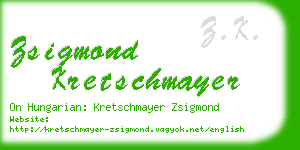 zsigmond kretschmayer business card